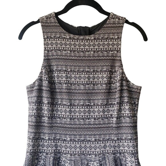 Tibi Dress Womens Small Black Skater Wool Patterned Sleeveless Textured Ladies - Picture 2 of 16